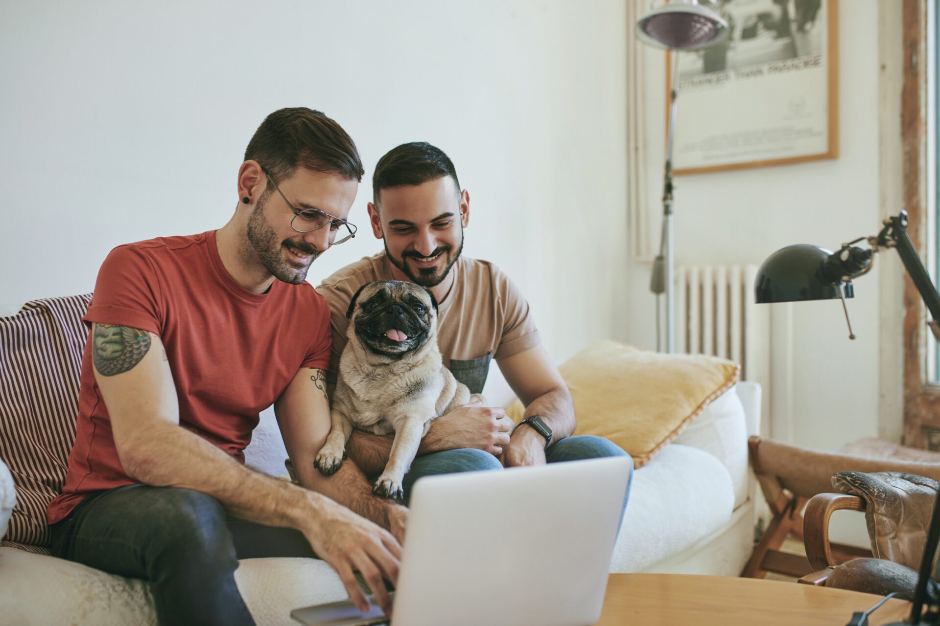Homebuyers reviewing survey results on tablet